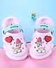Cute Walk by Babyhug Back Strap Closure Clogs With Heart & Rainbow Applique - Pink