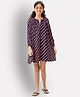 Uptownie Full Sleeves Polka Dots Printed Dress - Black