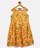 Uptownie Sleeveless Floral Printed Dress - Yellow