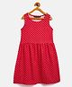 Uptownie Sleeveless Polka Dots Printed Dress - Red