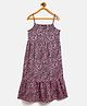 Uptownie Sleeveless Cheetah Printed Tiered Dress - Pink