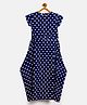 Uptownie Cap Sleeves Polka Dots Printed Dress - Navy Blue
