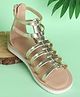 Aria+Nica Metallic Gladiator Sandals With Zipper Closure - Gold