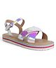 Aria+Nica Criss Cross Metallic With Buckle Closure Sandals - Silver & Blue