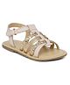 Aria+Nica Knot Designed Gladiators With Velcro Closure Sandals - Peach Gold