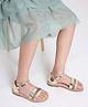 Aria+Nica Metallic Detailed Sandals - Gold