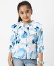 Nauti Nati Cotton Three Fourth Sleeves Abstract Printed Swiss Dots Designed Top - Blue & White