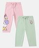 Nautinati Cotton Mickey & Friends Featuring Pack Of 2 Donald Duck Printed Leggings - Pink & Green
