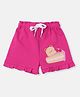 Nauti Nati Terry Cotton Teddy Bear & Cake Printed Shorts - Pink