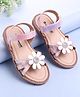 Cute Walk by Babyhug Velcro Closure Sandals with Floral Applique - Purple