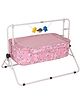 Infanto Comfy Baby Cradle Jhula with Attractive Play-Toys, Swing, Jhula, Palana | Easy Folding & Portable | Birth Upto 12 Months-PINK