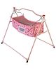 Infanto Ghodiya Baby Cradle Deluxe, Ghodiya, Palna, Jhula, Totil, Swing - Sturdy Frame, Hammock Style, Foldable, Breathable Net Cover, Anti-Skid Pad - 0 to 12 Months - Pink