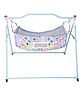 Infanto Ghodiya Baby Cradle Deluxe, Ghodiya, Palna, Jhula, Totil, Swing - Sturdy Frame, Hammock Style, Foldable, Breathable Net Cover, Anti-Skid Pad - 0 to 12 Months - PASTEL BLUE