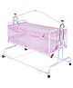 Infanto Compact Baby Cradle, Jhula, Palna, Swing - Sturdy Frame, Smooth Swing, Secure Lock, Anti-Skid Pad, Breathable Net, Adjustable Height,-STD-PINK