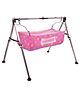 Infanto Portable Baby Cradle, Ghodiya, Palna, Jhula - Soft Cushioned, Hammock Style, Stainless Steel, Ultra Compact Folding, Breathable Net Cover, Anti-Skid Pad, Washable Fabric - Birth to 12 Months - PINK