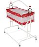 Infanto Compact Cradle, Palana, Jhula - with Extra Height | Breathable Net, Anti-Skid Pad, Swing Lock, Easy Folding, 3-Adjustable Heights, Smooth Swing with Ball Bearing | 0 to 12 Months-DLX-RED