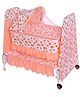 Infanto Twinkle 2 in 1 Portable Baby Cradle Bassinet, Jhula, Totil, Palna, with Large Storage Basket, Foldable, Smooth swing bearing , Breathable Net Cover - CC38 -ORANGE