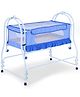 Infanto Prima 2 in 1 Cradle for Babies Metal Frame Net  Anti-Skid Pads Swing Lock Wheels for Mobility Soft Fabric Cradle Cot  0 to 12 months BLUE