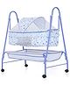 Infanto Eco Baby Cradle Palna Swing Jhula with Mosquito Net and Storage Basket Portable Foldable and Secure Cradle for Newborn Baby-CC35 BLUE