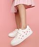 Aria+Nica Heart Designed With Velcro Closure Sneakers - White