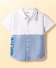 Babyhug Cotton Woven Half Sleeves Shirt With Cut & Sew Design - White