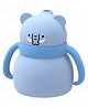 FunBlast Elephant Design Silicone Milk Mug with Lid & Straw for Kids  120 ml Blue