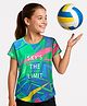 Pine Active Half Sleeves T-Shirt With Abstract Print - Blue