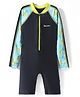 Rovars Lycra Full Sleeves Legged Swimsuit - Black