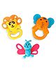 United Agencies Animal Shaped Rattle Toys Pack of  3 - Yellow & Orange