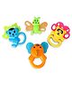 United Agencies Animal Shaped Rattle Toys Pack of  4 - Yellow & Orange