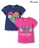 Honeyhap Premium 100% Cotton Knit With Bio Finish Half Sleeves Tops with Heart & Adventure Text Print Pack of 2 - Phlox Pink & Limoges