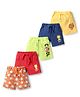 Doodle Poodle 100% Cotton Knee Length Shorts With Animals Print Pack Of 5 - Multicolour