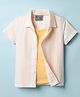 Dapper Dudes Half Sleeves Striped Shirt With Attached Tee - Lemon Yellow