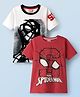 Honeyhap Marvel Single Jersey Knit Half Drop Sleeves Oversized T-Shirt with Spider Man Graphics Pack of 2 - White & Red