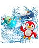 ADKD Swimming Penguin Wind Up Bath Toys Pack Of 3 - (Color & Design May Vary)