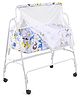 Baby Cradle with Mosquito Net & Wheels - Blue