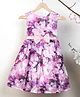 PURPLE UNITED KIDS Satin Sleeveless Abstract Printed Dress - Purple