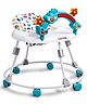Foldable Round Baby Walker With Music & Light & Detachable Toy Bar -White