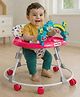 Foldable Round Baby Walker With Music & Light & Detachable Toy Bar -Red