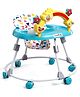 Foldable Round Baby Walker With Music & Light & Detachable Toy Bar -Blue