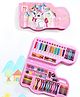 Vehicle Shaped Animal Printed Color Set for Drawing & Painting Portable Art Box Best Return Gift 70 Pieces - Pink