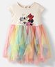 Nautinati Cotton Mickey & Friends Featuring Cap Sleeves Minnie Mouse Printed Dress - Peach