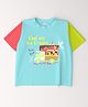 Nauti Nati Cotton Half Sleeves Animals & Ice Cream Truck Printed Tee - Blue
