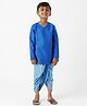 Nauti Nati Cotton Full Sleeves Solid Kurta & Abstract Printed Dhoti Set - Blue
