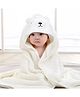 Zikku Polar Bear Designed Hooded Bath Towel - White