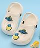 Yellow Bee Glow In The Dark Clogs with 3D Dinosaur Charms - White