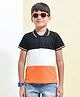 Kiwi Cotton Half Sleeves Cut & Sew Polo Tee - Black