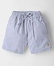 Dapper Dudes Striped & Flamingo Printed Shorts With Draw Cord Waist - Blue