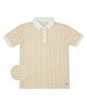 My Milestones Cotton Half Sleeves Crocheted Polo Tee - Beige