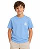 My Milestones 100% Cotton Half Sleeves Born To Ride Text Back Printed Bio Washed Tee - Blue